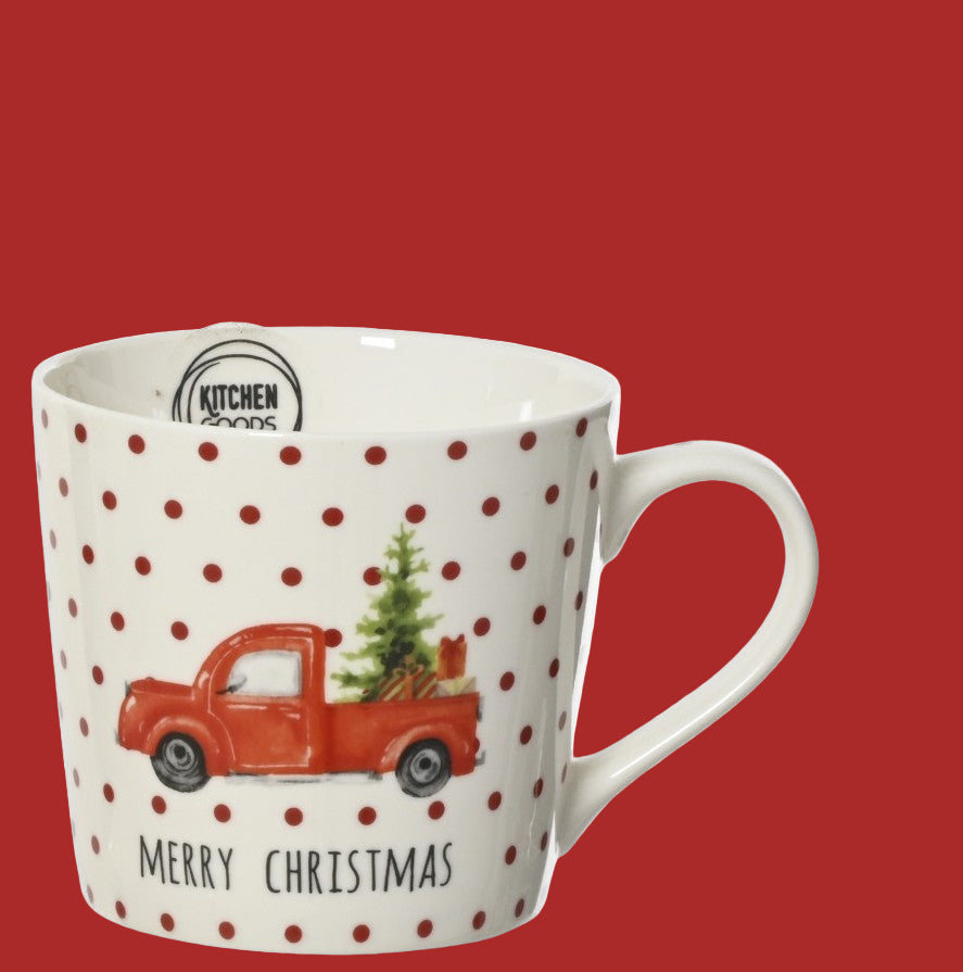 Mug in ceramica natalizia con albero e camion | Rohome