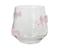 Set 4 bicchieri d'acqua con fiocchi rosa in vetro soffiato | rohome