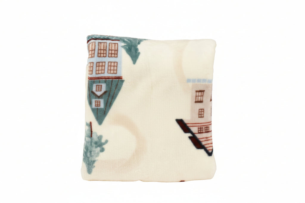 Plaid Natalizio con villaggio stampato | Rohome