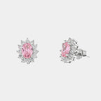 Orecchini in Argento con zirconi trasparenti ed rosa | Rohome