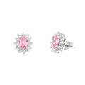 Orecchini in Argento con zirconi trasparenti ed rosa | Rohome