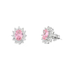 Orecchini in Argento con zirconi trasparenti ed rosa | Rohome