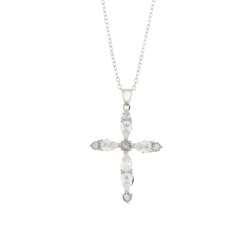 Collana in Argento a forma di croce con zirconi | Rohome