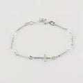Bracciale in Argento 925 rosario con croce e cristalli bianchi | Rohome