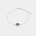 Bracciale in argento con zircone grande verde | Rohome