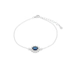 Bracciale in argento con zircone grande blu | Rohome