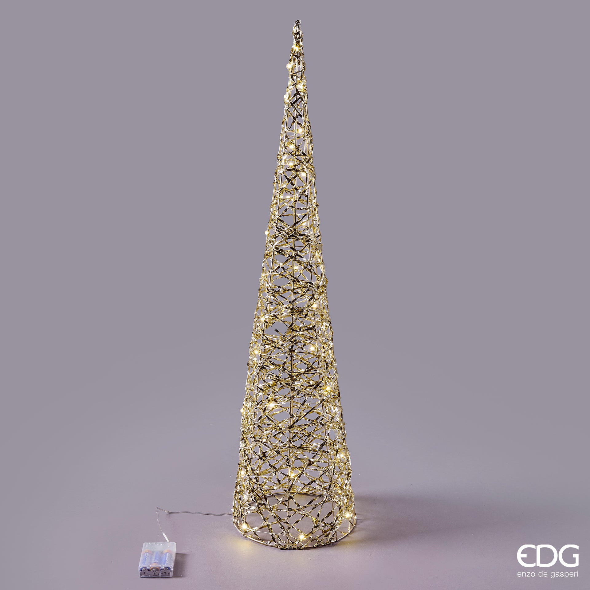 Edg - Albero led intreccio in metallo cono 40 microled | Rohome