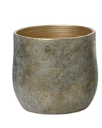 Vaso cachepot in terracotta grigio sfumato oro | Rohome