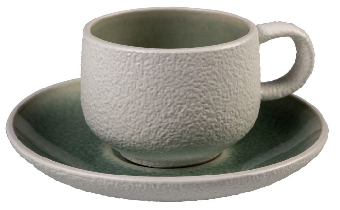 Set 4 tazzine in stoneware colore verde | Rohome