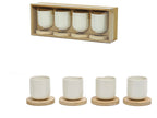 Set 4 tazzine da caffè nerocon piattino in legno | Rohome