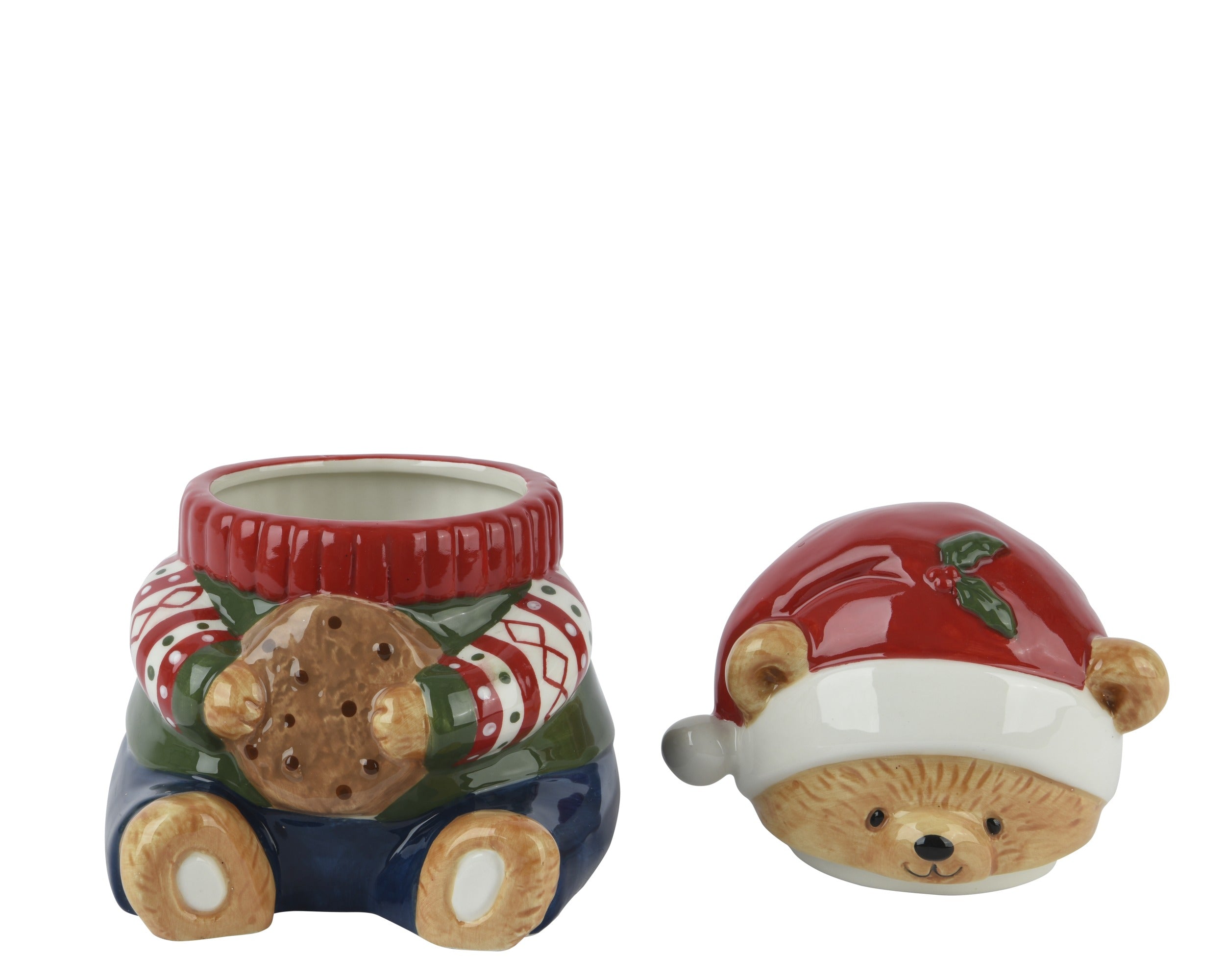 Barattolo a forma di orsetto di natale in ceramica | rohome