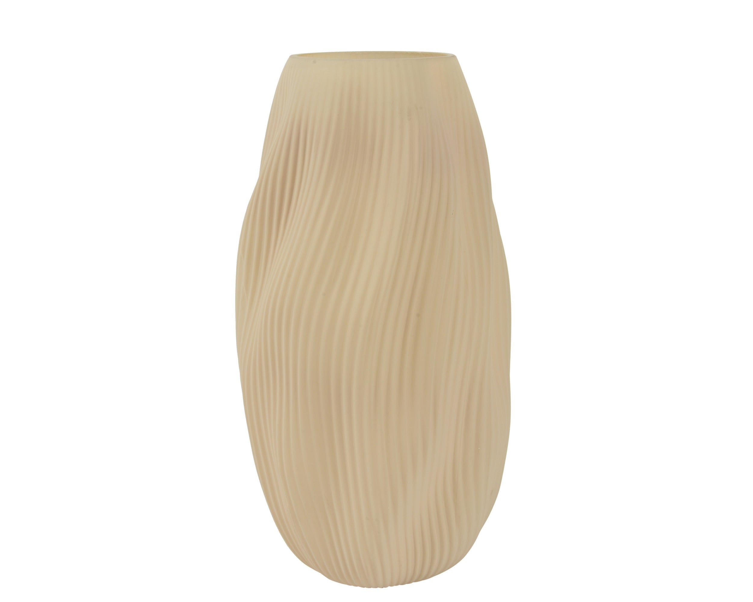 Vaso in vetro forma ondulata colore beige | rohome