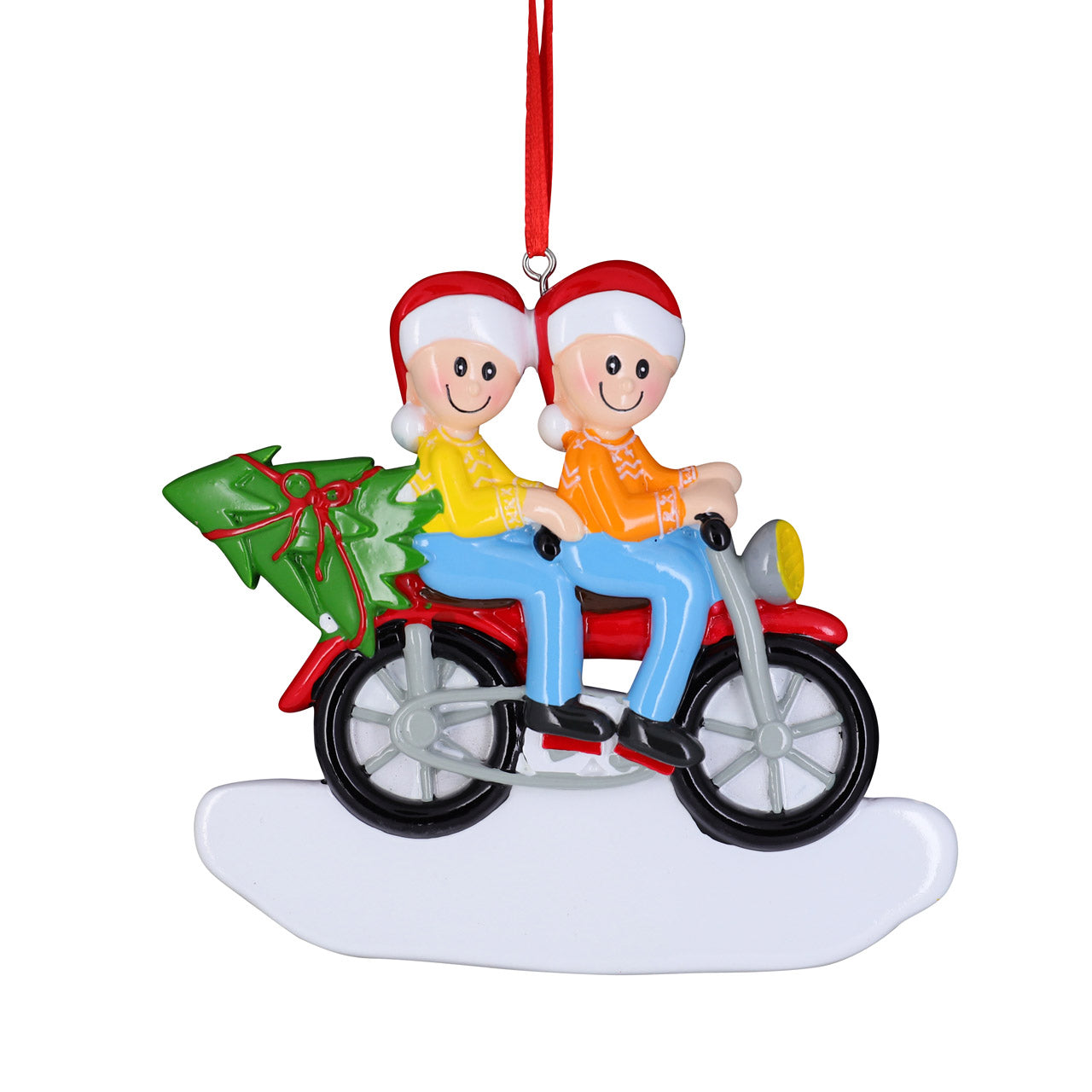 Decorazione Personalizzabile Coppia su Moto con Albero di Natale | Rohome