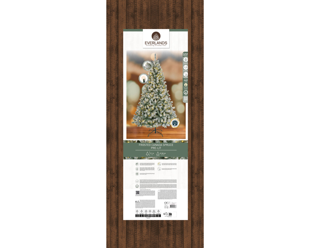 Albero di natale abete canada spruce frosted 440 led h.180 cm | rohome