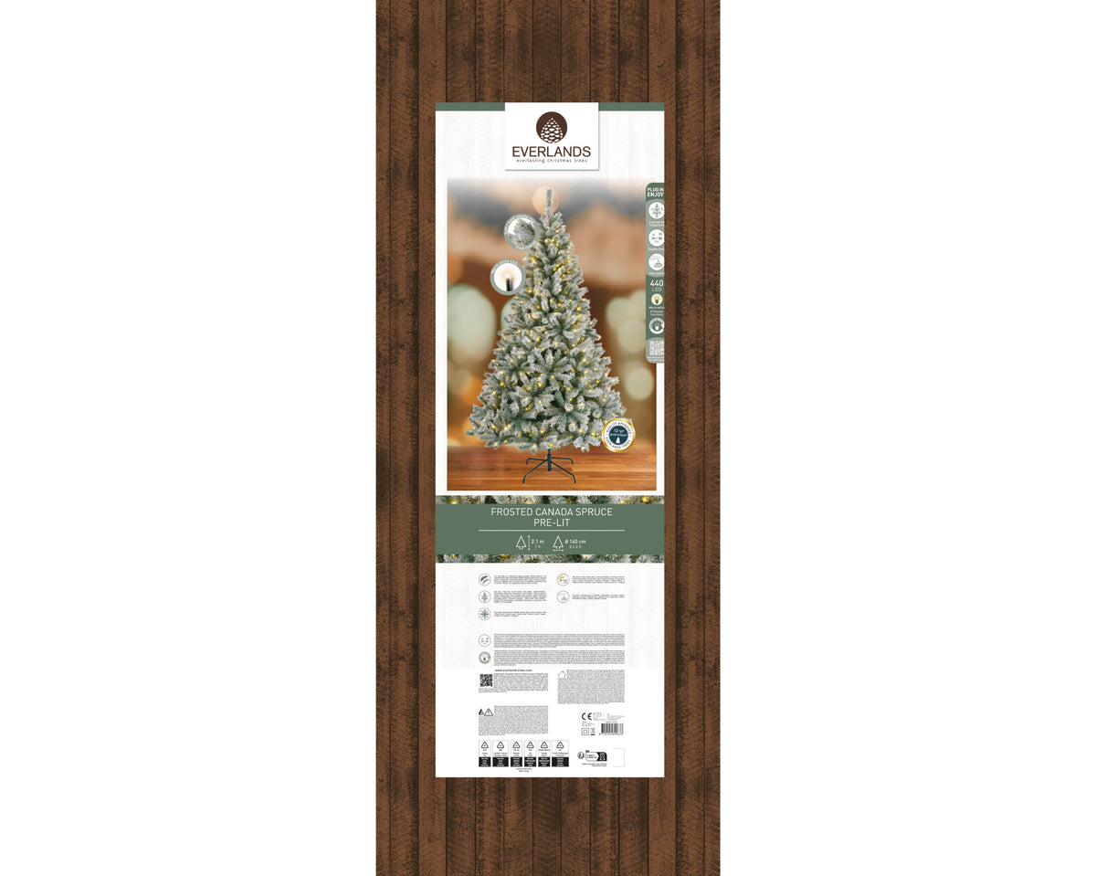 Albero di natale abete canada spruce frosted 520 led h.240 cm | rohome