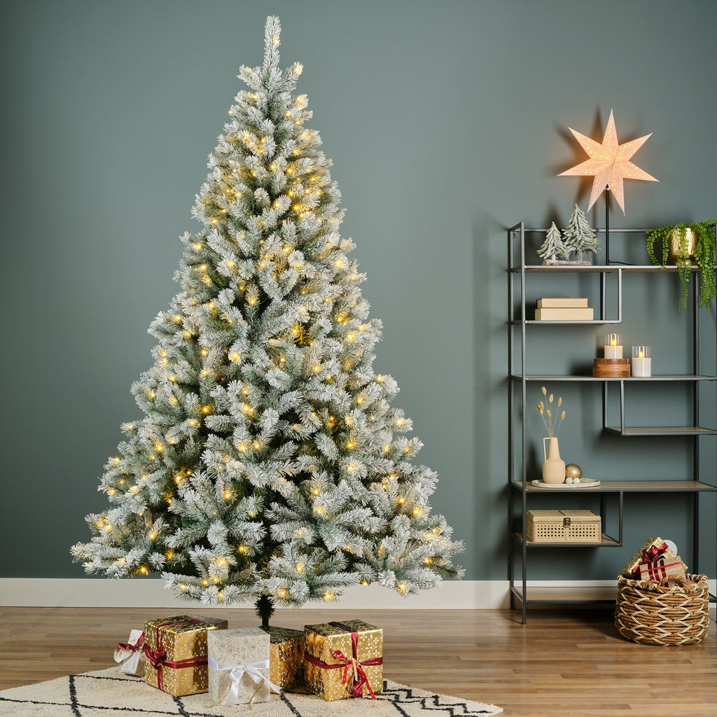 Albero di natale abete canada spruce frosted 440 led h.180 cm | rohome