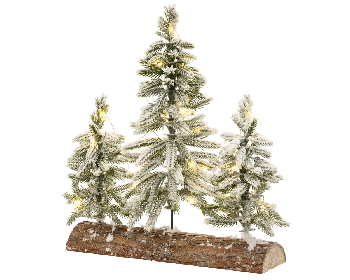 Centrotavola natalizio con alberi e led l.28cm | rohome