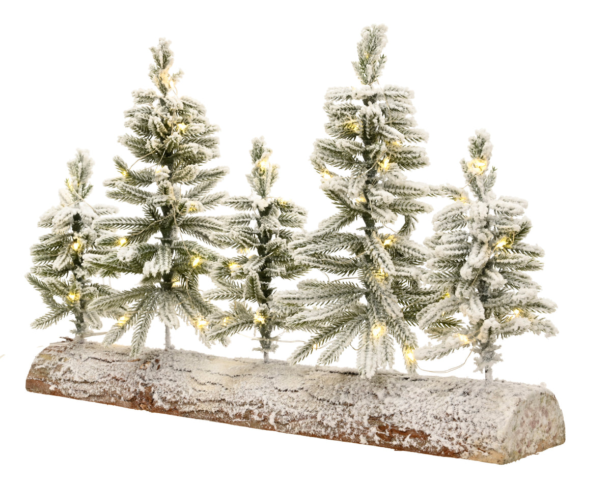 Centrotavola natalizio con alberi e led l.50cm | rohome