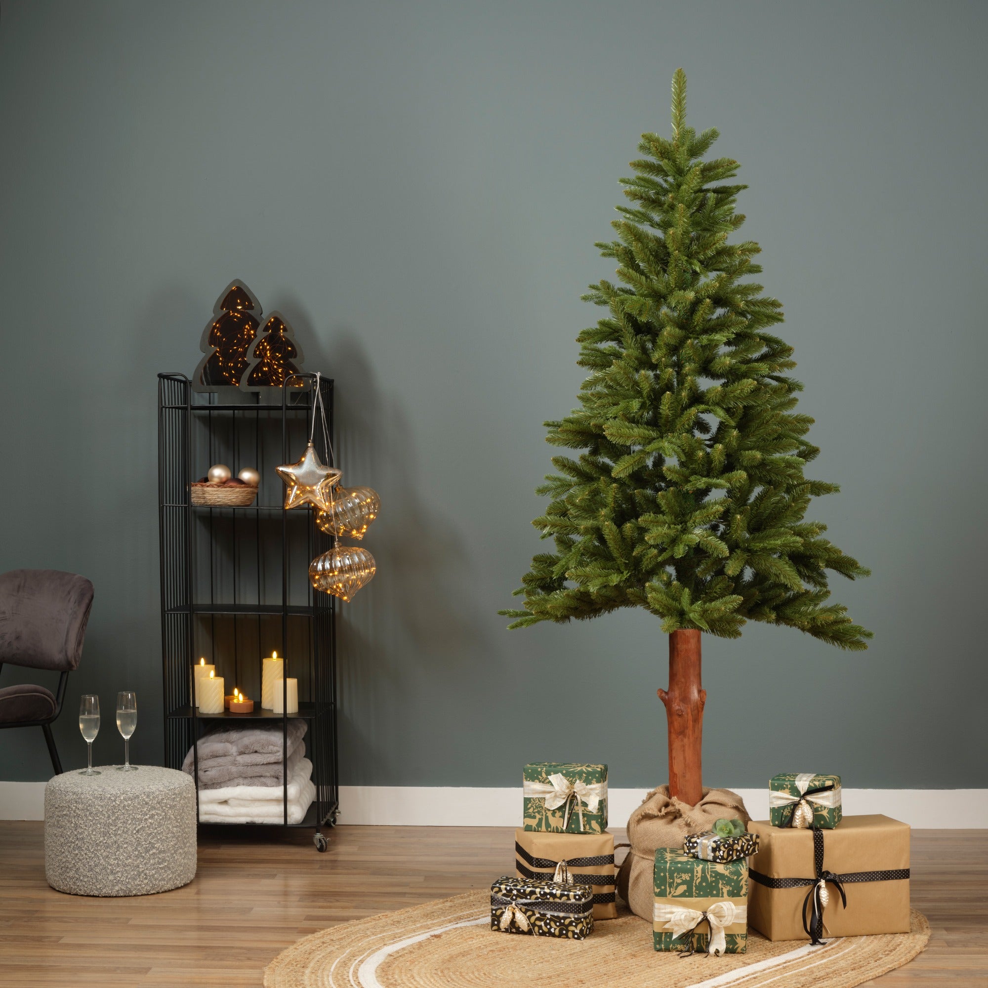 Albero di natale tiaga con tronco in legno H. 210cm | rohome