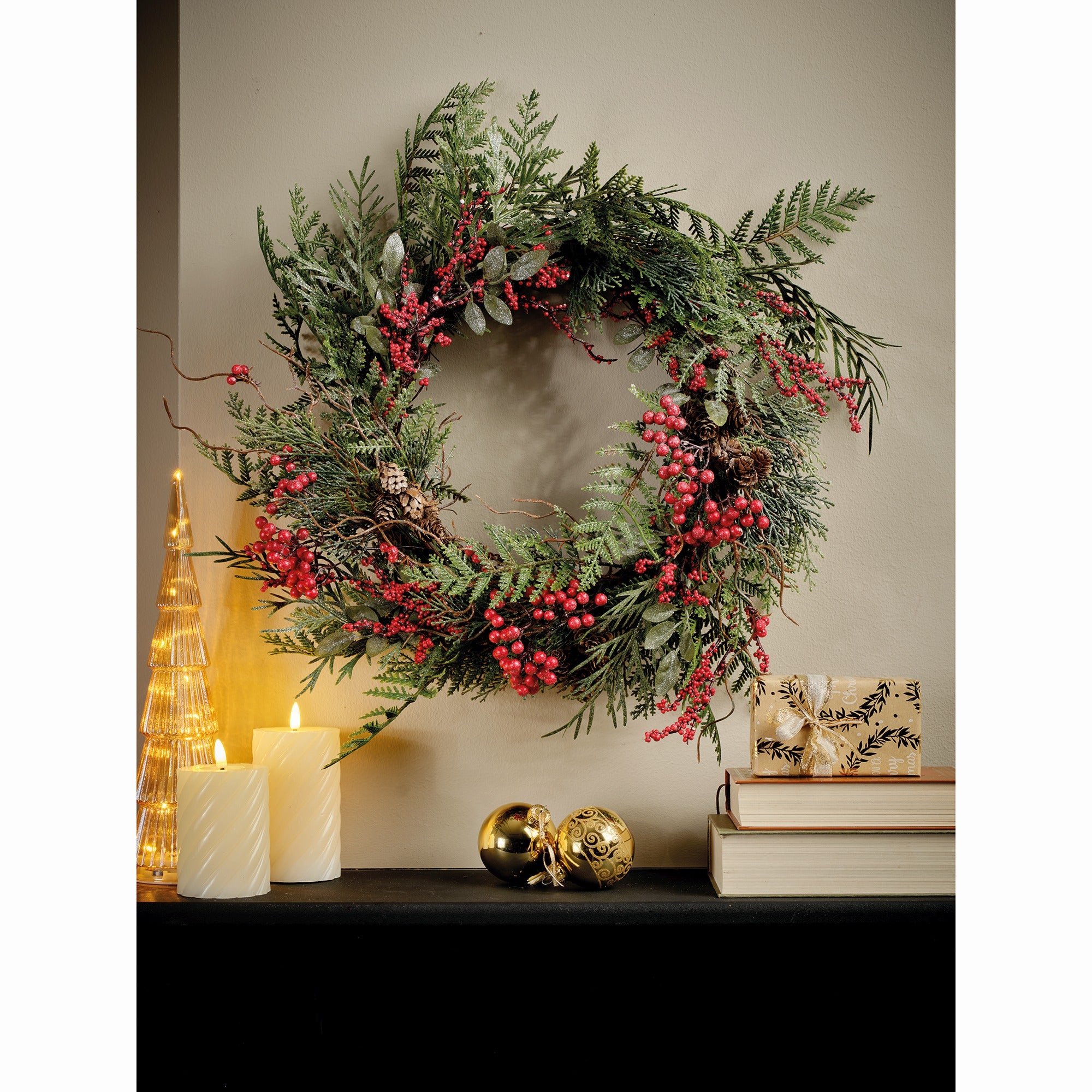Ghirlanda natalizia glitter con frutti di bosco | rohome