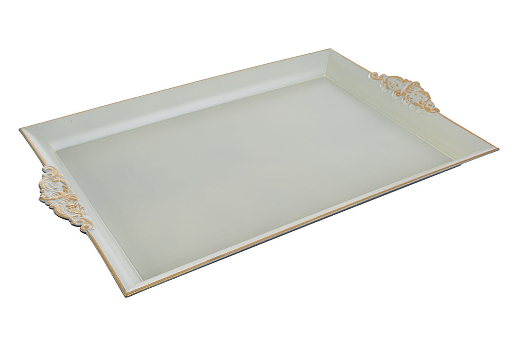 Vassoio natalizio in melamina bianco ed oro  | rohome