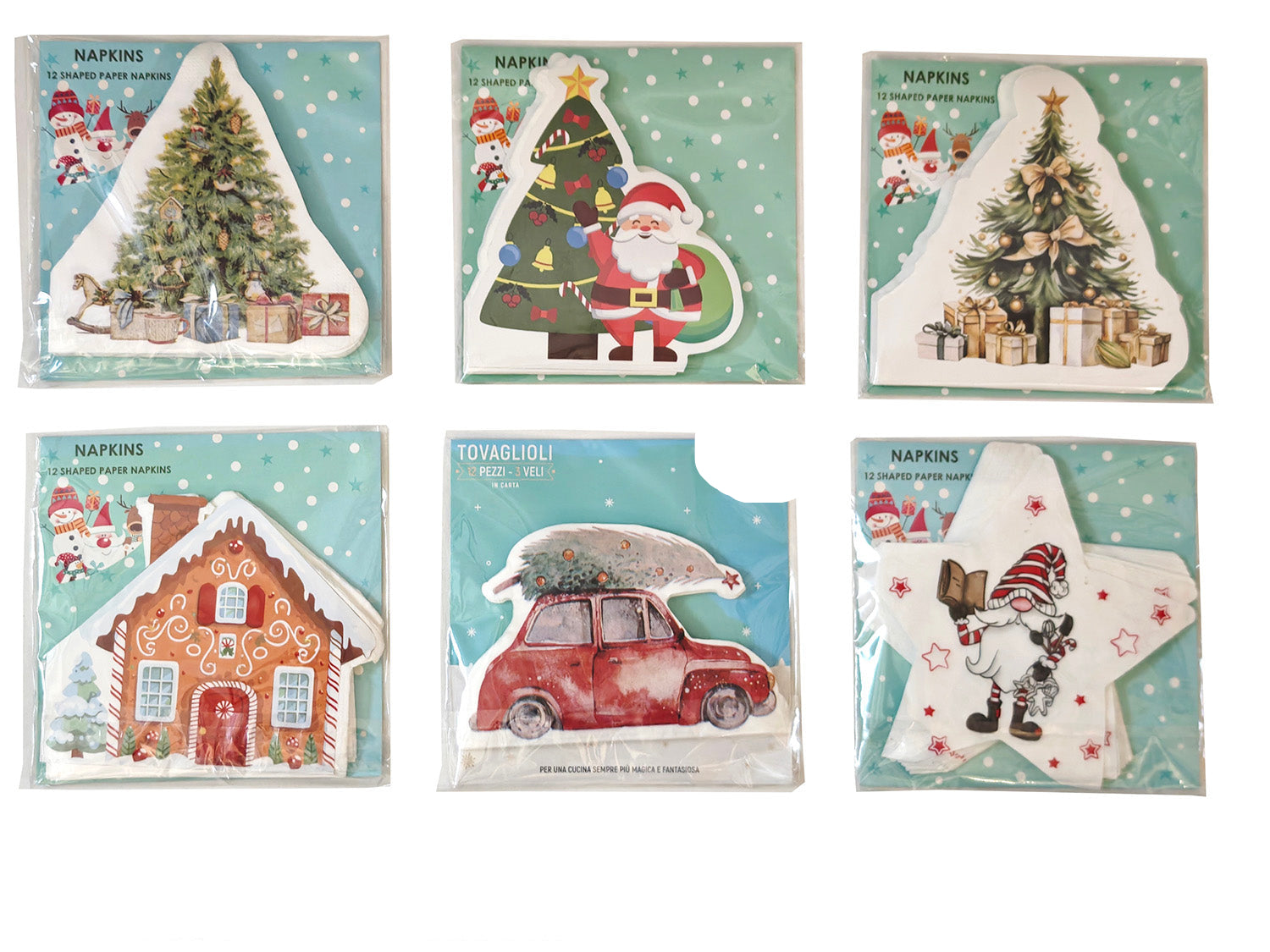Tovaglioli di carta con soggetti natalizi | rohome