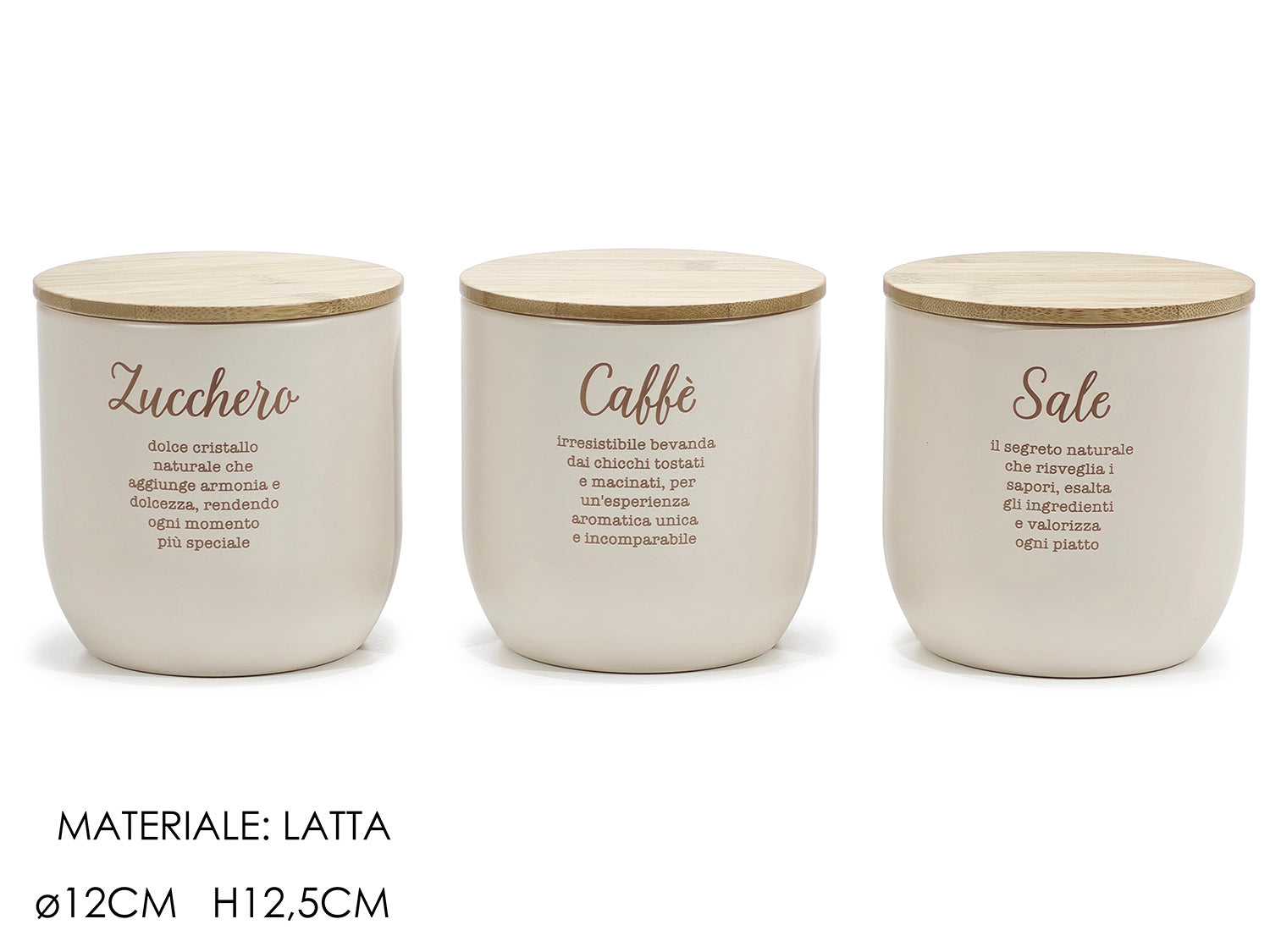 Set 3 Barattoli in latta colore bianco | rohome