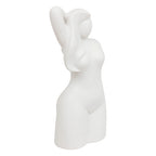 Decorazione statua donna  in ceramica bianca| Rohome