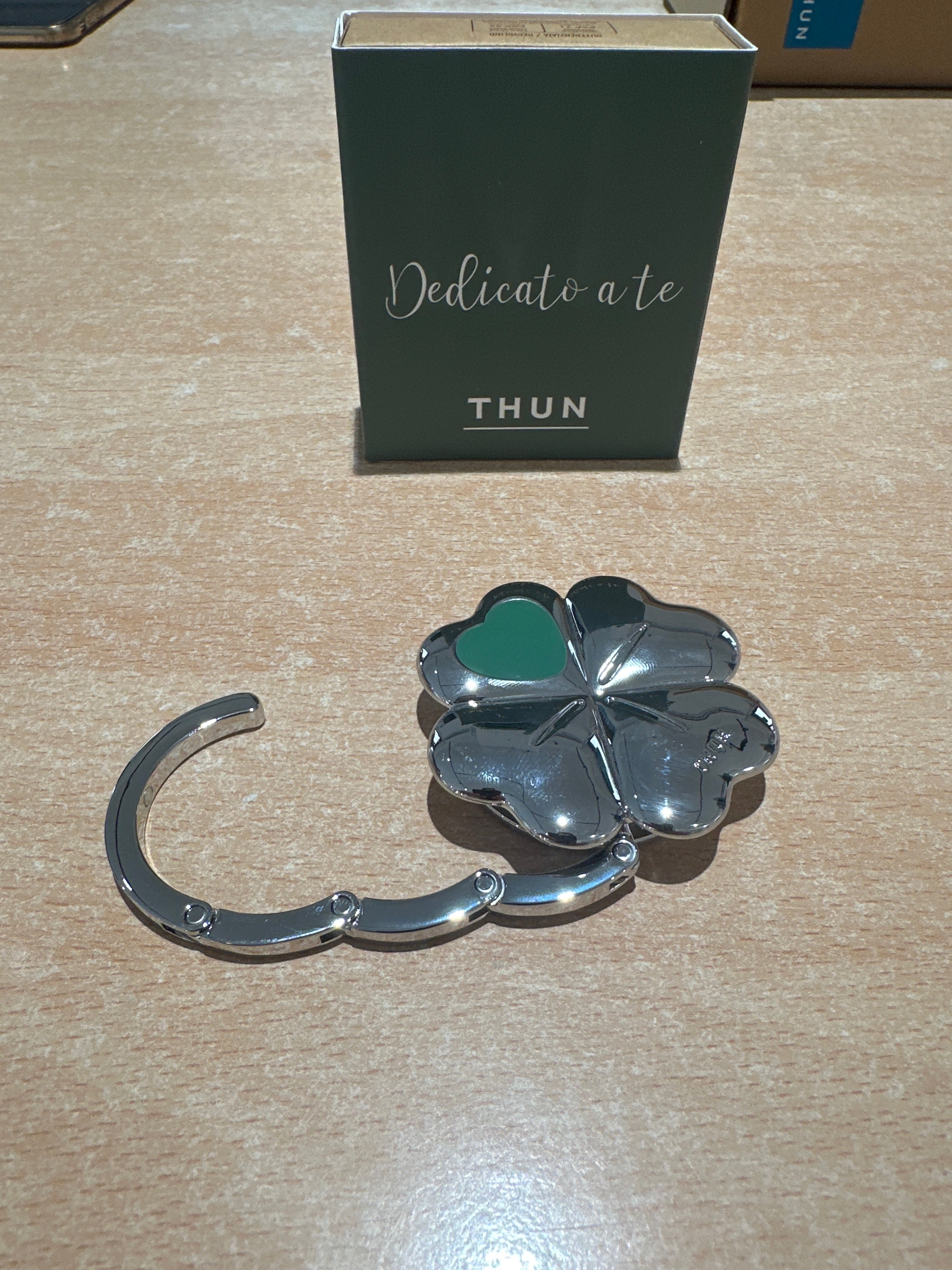 Thun - Gancio portaborsa in metallo quadrifoglio | Rohome