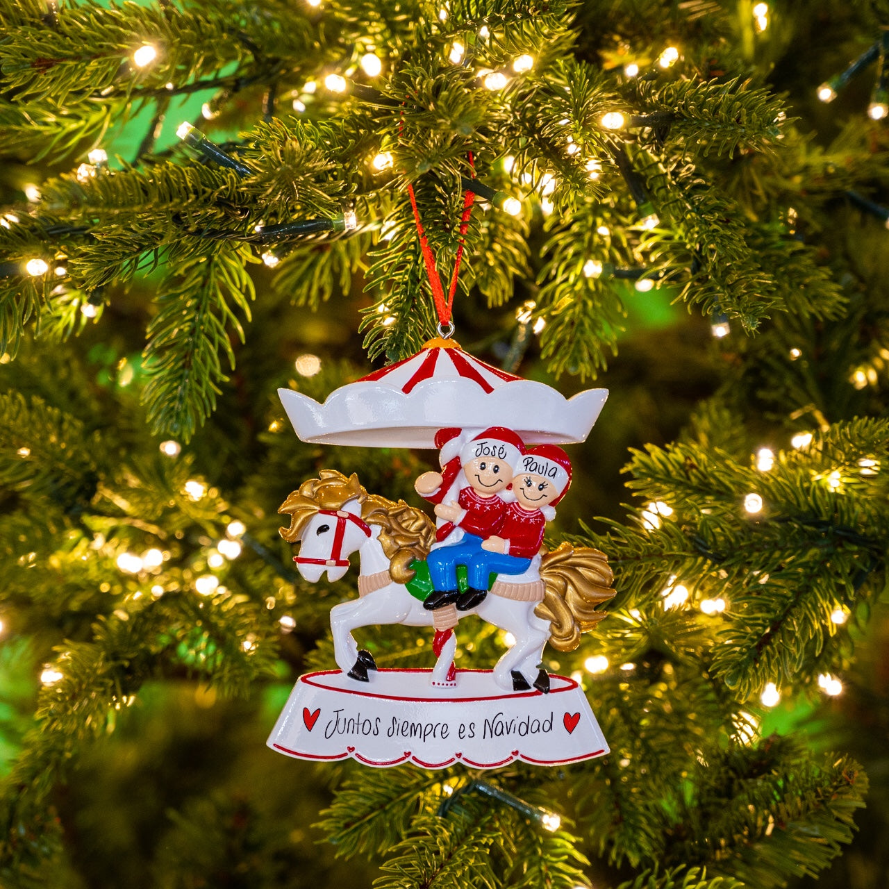 Decorazione Personalizzabile Coppia sulla Giostra – Natale | Rohome