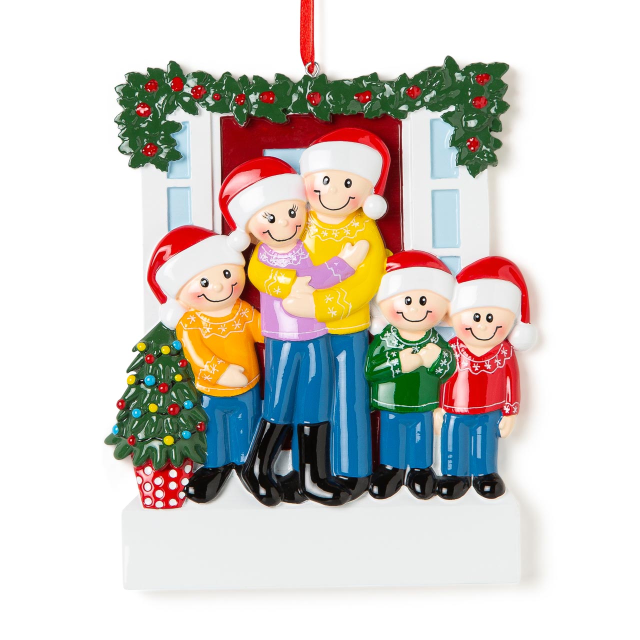Decorazione Personalizzabile Coppia e 3 figli alla Porta di Casa | Rohome