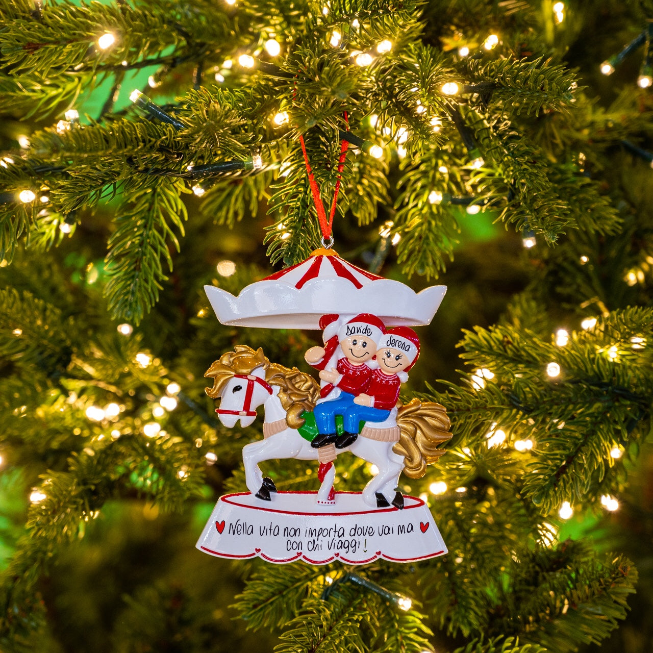 Decorazione Personalizzabile Coppia sulla Giostra – Natale | Rohome