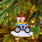 Decorazione Personalizzabile Coppia su Moto con Albero di Natale | Rohome