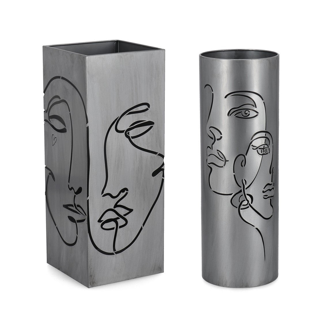 Porta ombrello Evans argento scuro in acciaio | rohome