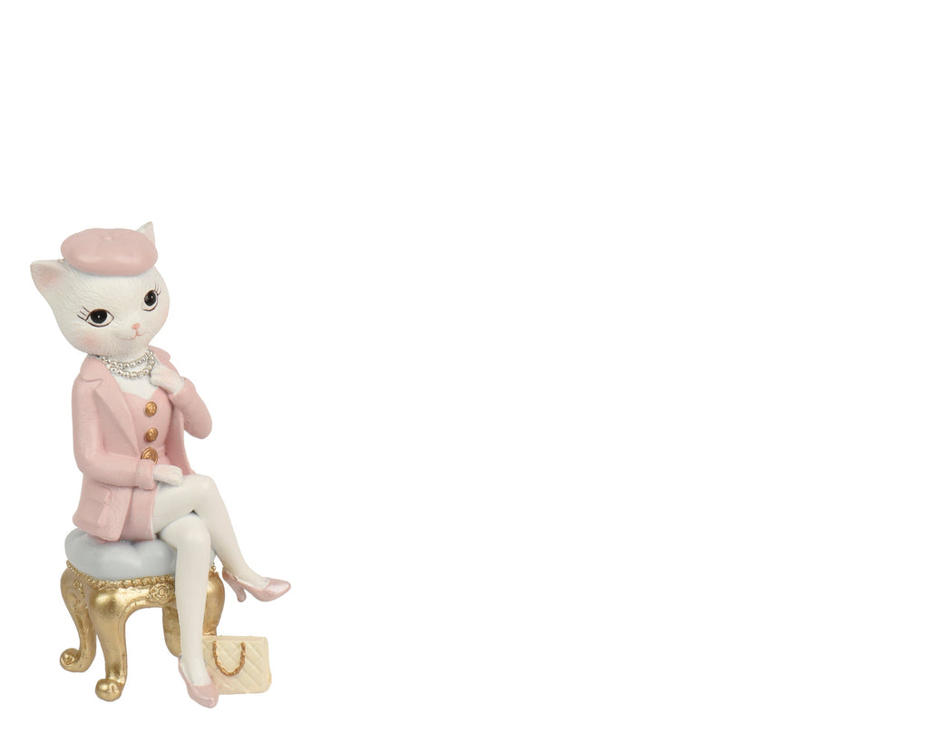Statuina in resina a forma di gatta seduta fashion | Rohome