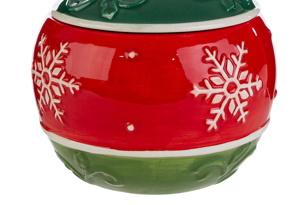 Contenitore in ceramica natalizio a forma di sfera piccola| Rohome