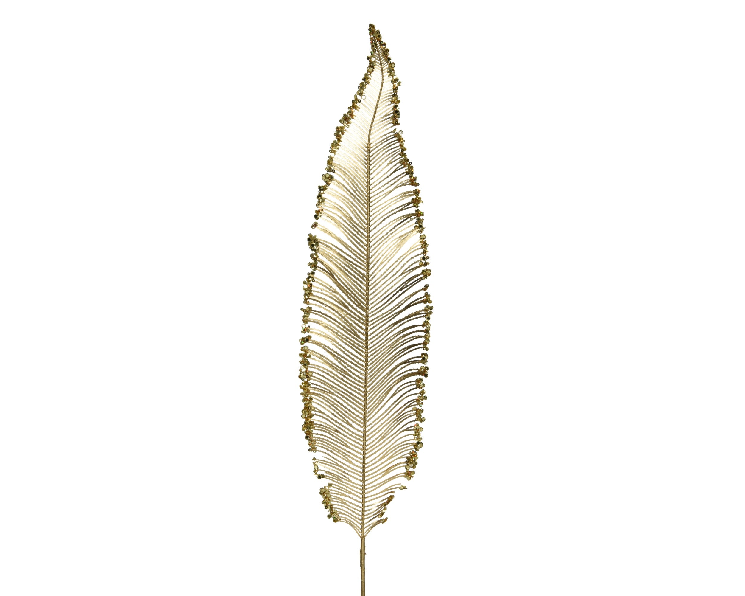 Ramo felce colore oro con finitura glitterata h.79 cm| rohome