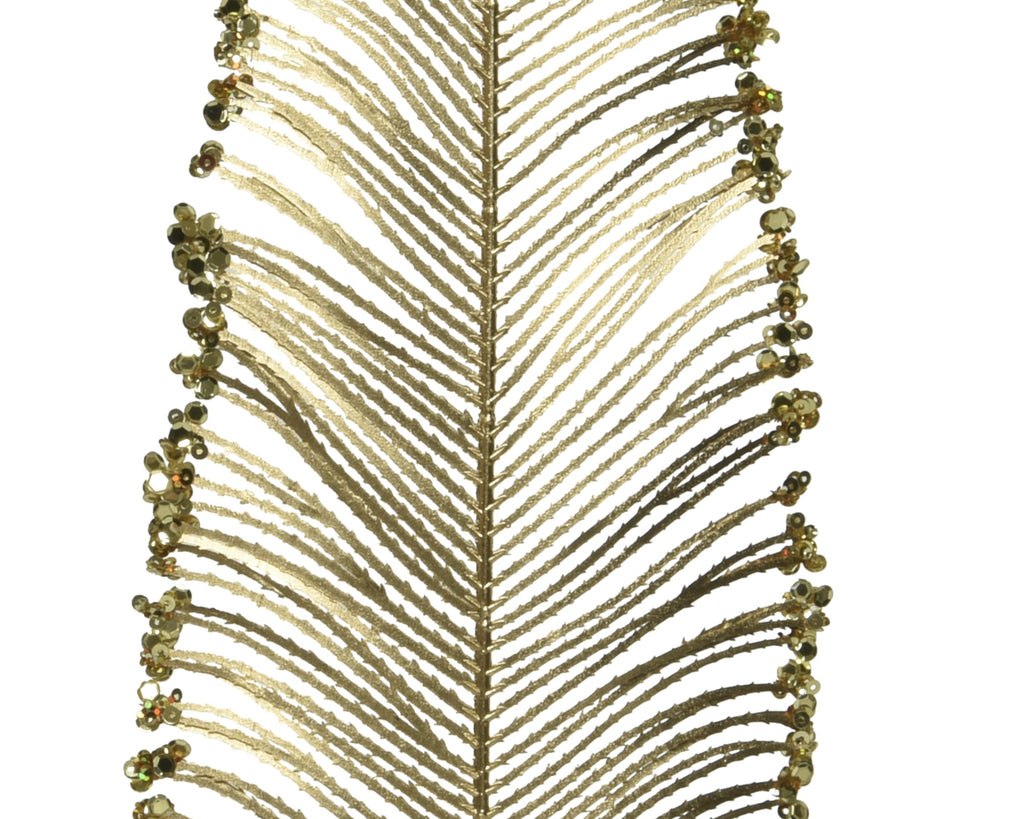 Ramo felce colore oro con finitura glitterata h.79 cm| rohome