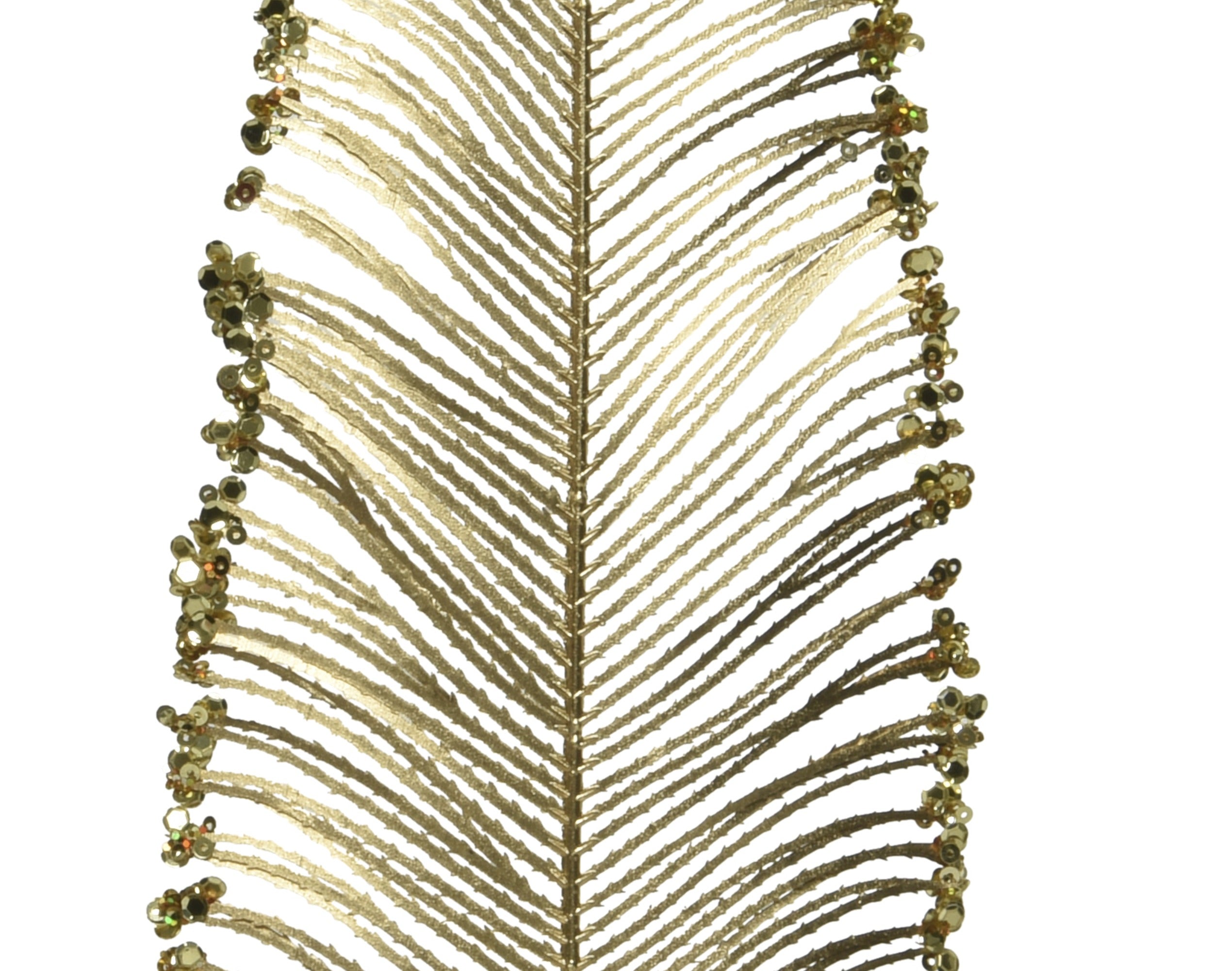 Ramo felce colore oro con finitura glitterata h.79 cm| rohome