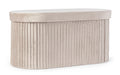 Panca contenitore pieghevole in velluto beige | Rohome