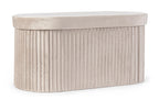Panca contenitore pieghevole in velluto beige | Rohome