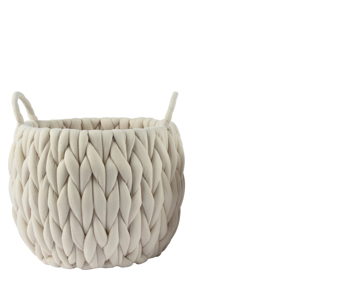 Cesto in tessuto intrecciato colore bianco | Rohome