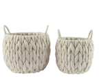 Cesto in tessuto intrecciato colore bianco | Rohome
