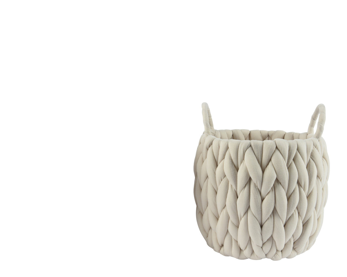 Cesto in tessuto intrecciato colore bianco | Rohome
