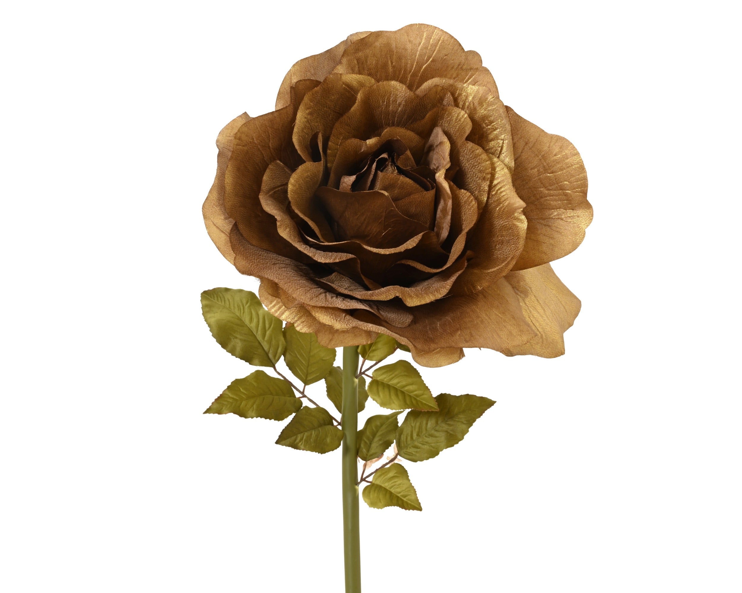 Ramo artificiale rosa gigante h.135 cm gold in velluto | rohome