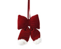 Fiocco in velluto colore rosso con bordo in pelliccia grande | rohome