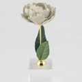 Pianta Peonia in ceramica colore verde light su base cubo h.18cm | Rohome