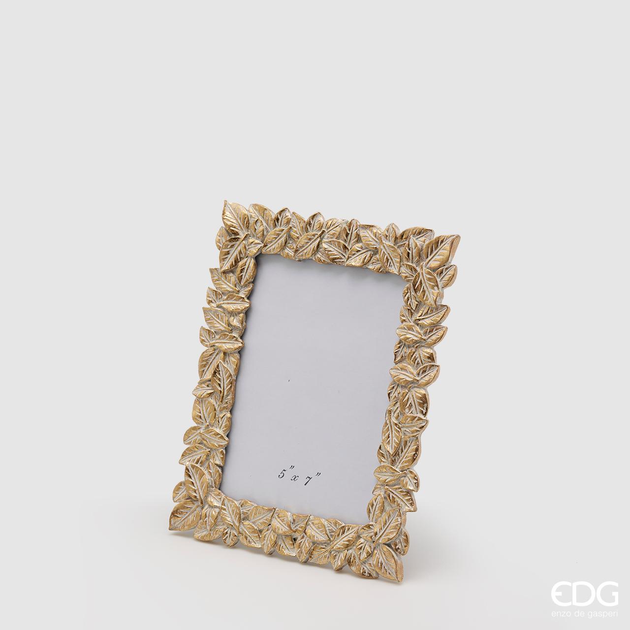 Edg - Portafoto foglie gold 23x18cm | Rohome