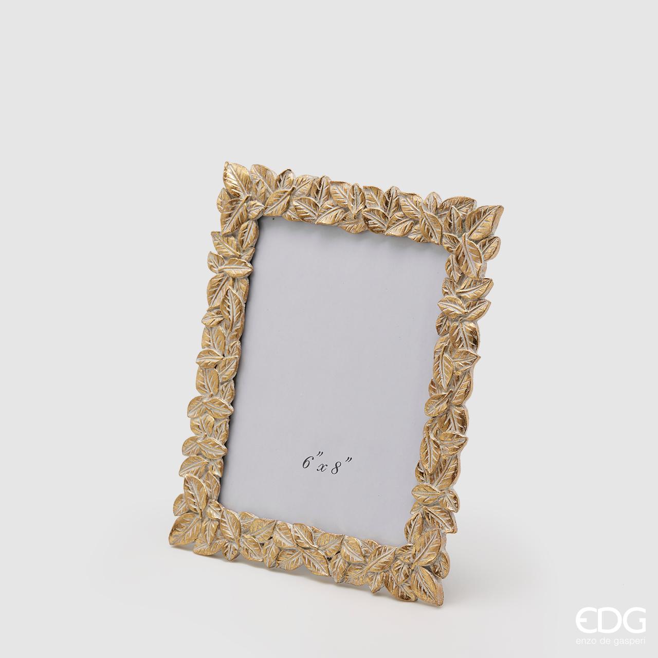 Edg - Portafoto foglie gold 25x20cm | Rohome