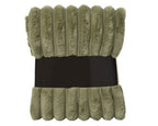 Plaid in velluto con righe colore verde 170 cm | Rohome